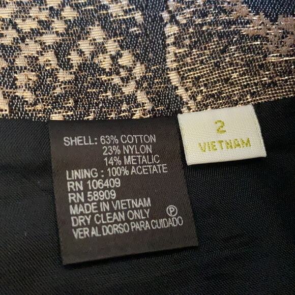 Gianni Bini Women Metallic Gold Snakeskin Slit Back Pencil Cut Mini Skirt Sz 2 - Picture 7 of 7